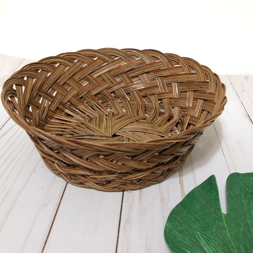 Wicker Bread Basket Bannock Woven Brown Basket